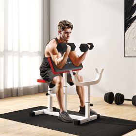 265 LBS Preacher Curl Bench for Strength Training (Option: White-850x605x200 mm)