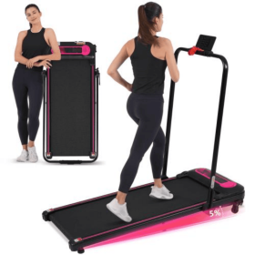 Home Office Folding Desk Treadmill 2.5 Horsepower With Adjustable Slope And Two Speed Modes, Load-bearing Capacity Of 300 Pounds (Option: Black)