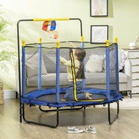 Kids Trampoline with Net (Option: Blue-950x315x205 mm)