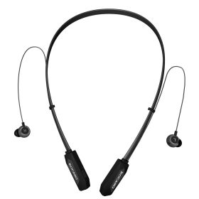 Black-Red Color Options -- 1Pc Wireless Neckband Headphones V4.2 Sweat-proof Sport Headsets Earbuds In-Ear Magnetic Neckbands Stereo Earphone Dee (Option: Black)