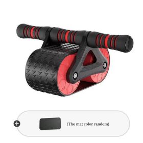Double Wheel Abdominal Exerciser Women Men Automatic Rebound Ab Wheel Roller Waist Trainer Gym Sports Home Exercise Devices (Option: Red)