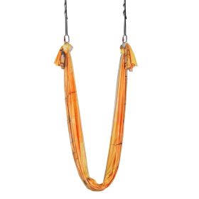 VEVOR Aerial Yoga Hammock & Swing, 5.5 Yards, Aerial Yoga Starter Kit with 100gsm Nylon Fabric, Full Rigging Hardware & Easy Set-up Guide (Color: Gradient Gold, size: 5 x 2.8 m)