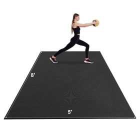 VEVOR Exercise Mat, Non Slip High Density Premium Yoga Mat, Exercise Yoga Mat for Men & Women, Fitness & Exercise Mat with Bag & Carry Strap (Width: 5 ft, Length: 8 ft)