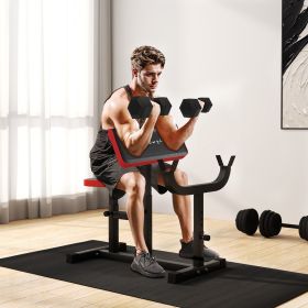 265 LBS Preacher Curl Bench for Strength Training (Option: Black-850x605x200 mm)